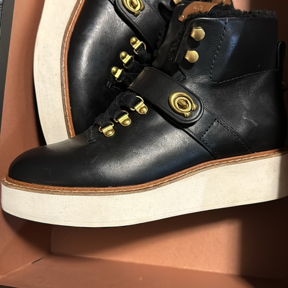 Coach booties urban hiker SGBK black new in box 5.5 B retails $295 - Picture 3 of 3
